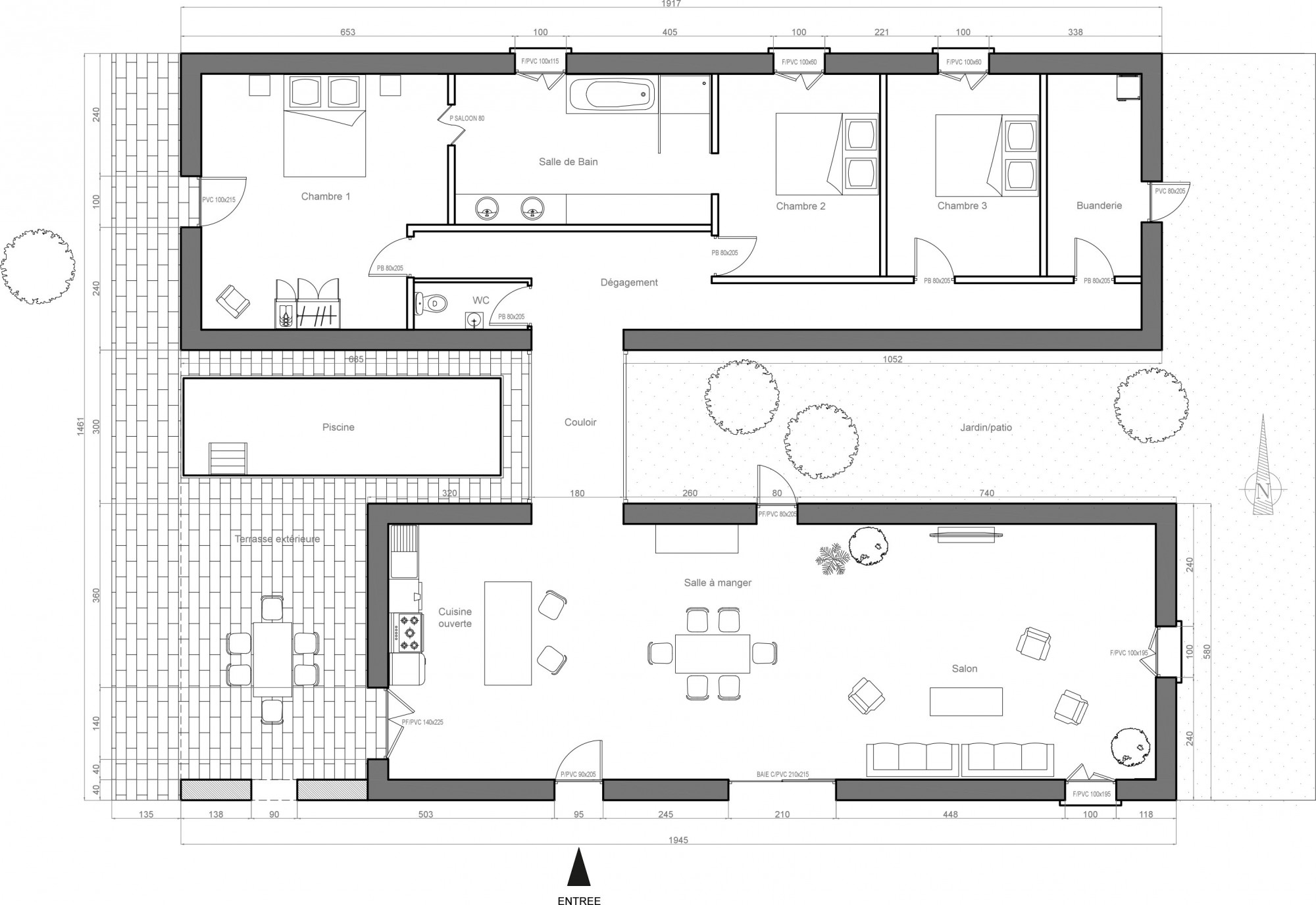 Plan de la villa