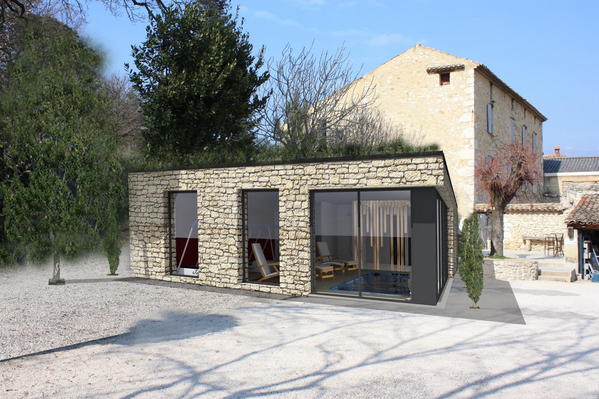 Création d'un espace fitness dans la Bastide du vieux chêne à Condorcet