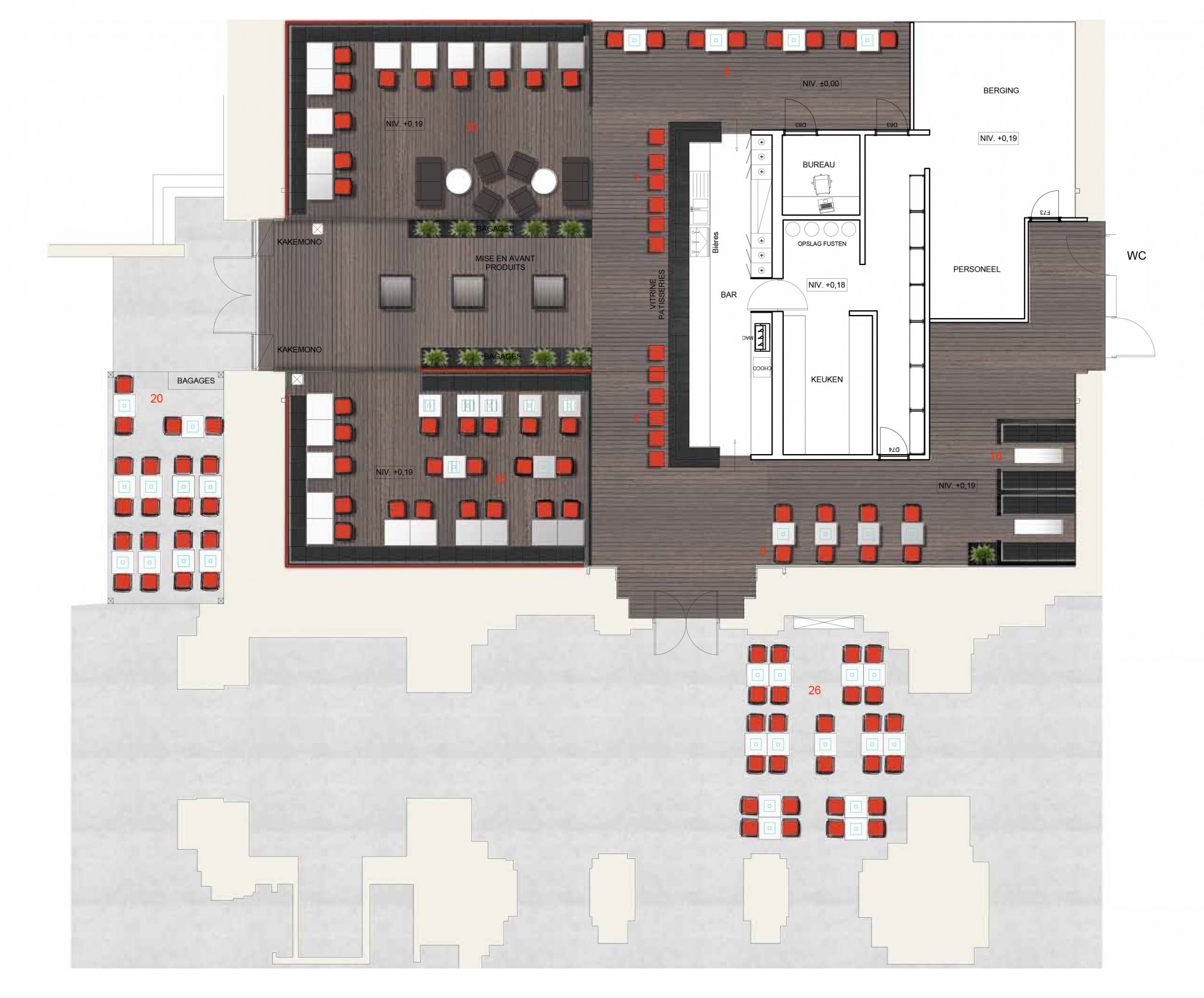 Plan de l'espace restauration