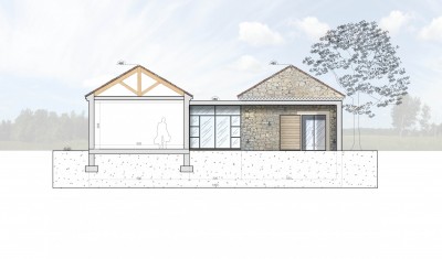 Coupe verticale côté Est de la villa